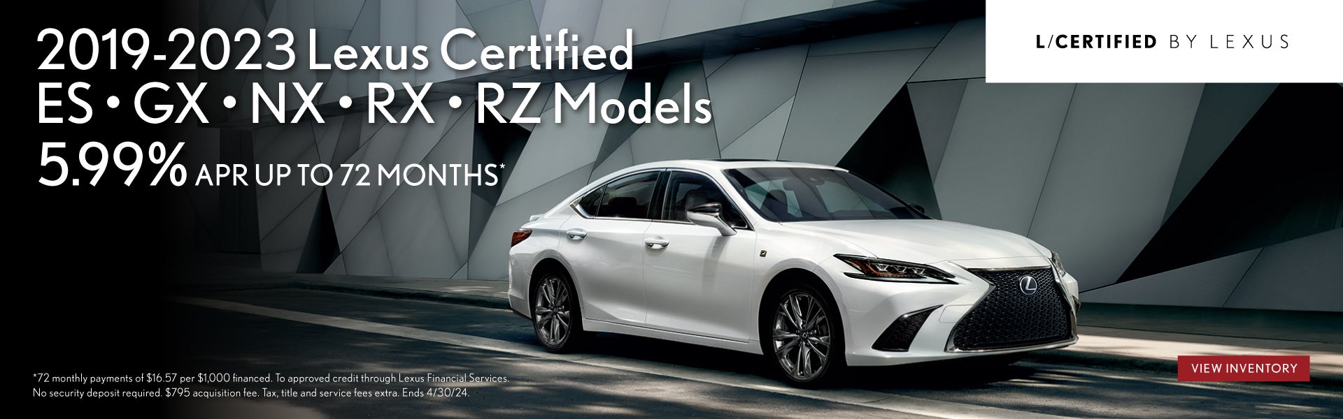 2019-2023 Lexus Certified ES GX NX RX RZ