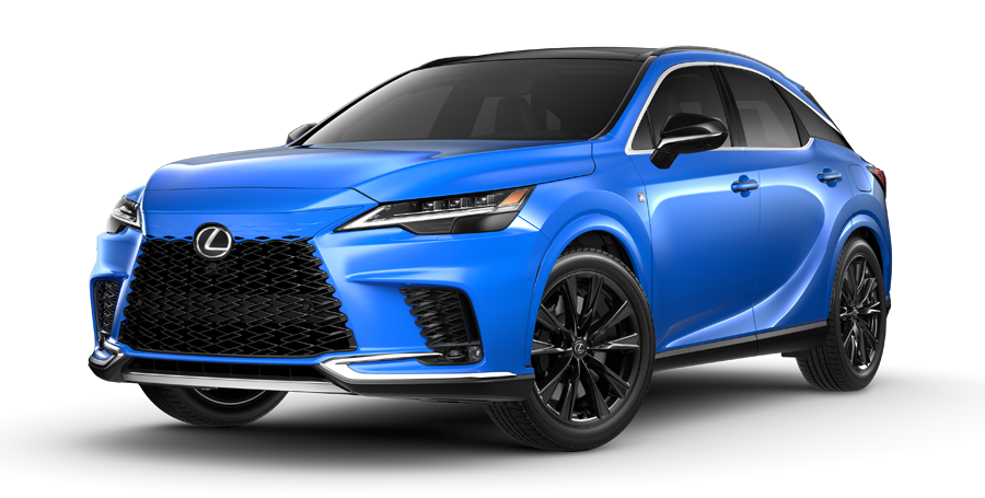 Exterior of the 2023 RX 350 F SPORT Handling AWD shown in Grecian Water.